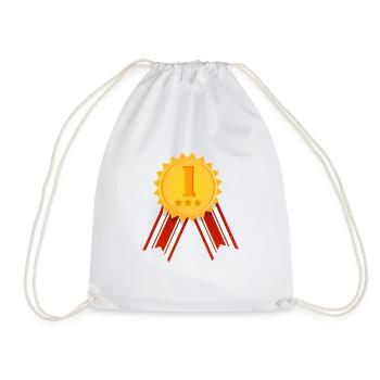 1ère place - gagnant - taille de la médaille gagnante réglable - Sac de sport léger - blanc - Devant