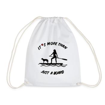 Water sports SUP- more than just a board with a dog - Drawstring Bag - white - Front