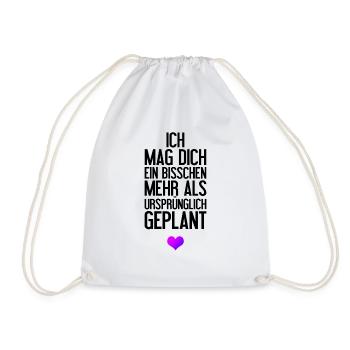 Ich mag dich bisschen mehr Romantisches Geschenk - Turnbeutel - Weiß - Vorne