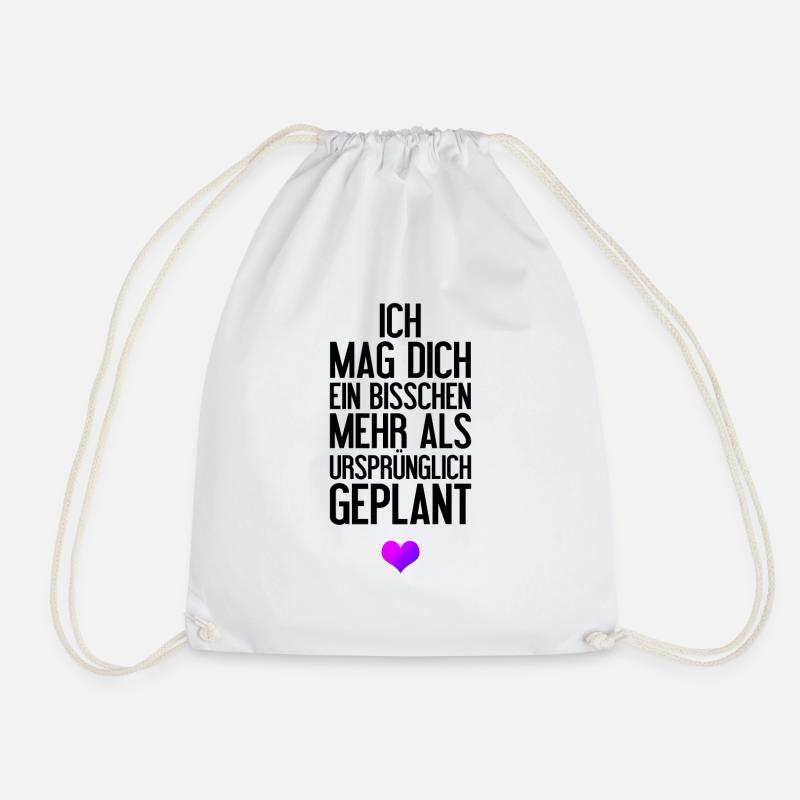 Ich mag dich bisschen mehr Romantisches Geschenk - Turnbeutel - Weiß