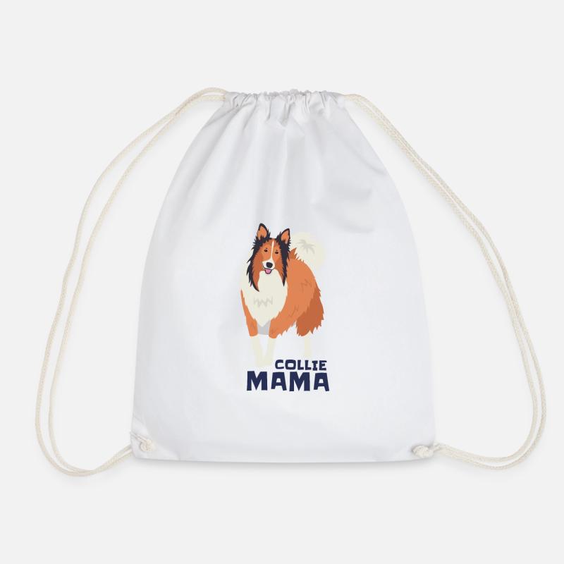 Langhaar Collie Mama | Collie Rough Collies - Turnbeutel - Weiß