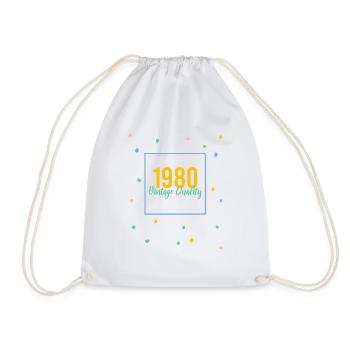 1980 Vintage Quality - Drawstring Bag - white - Front