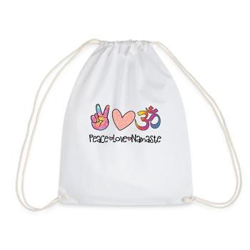 Peace Love Namaste Amoureux du Yoga Mandala Chakra OM - Sac de sport léger - blanc - Devant