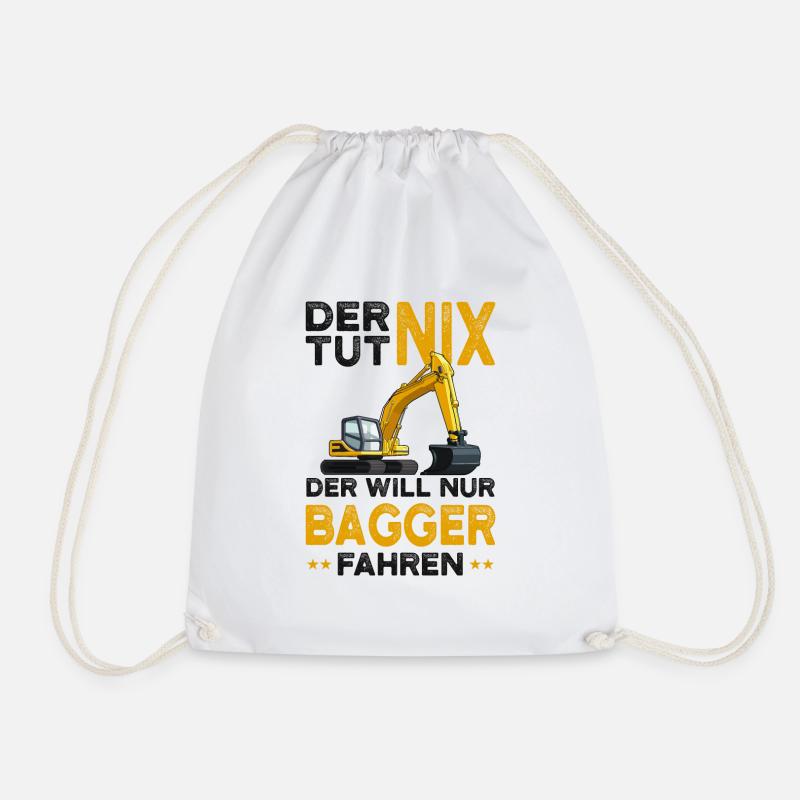 Bagger - Turnbeutel - Weiß
