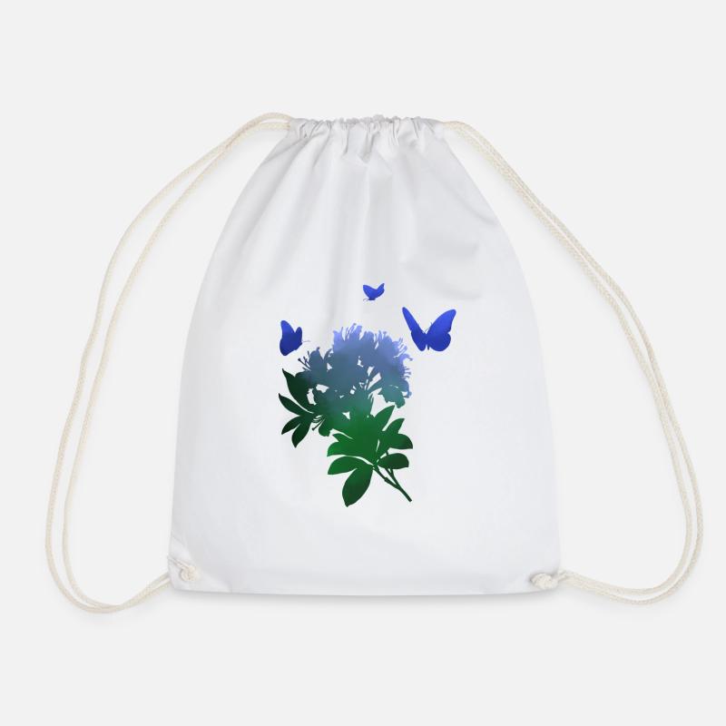 Schmetterling Blume Natur Kind Kinder Tier - Turnbeutel - Weiß