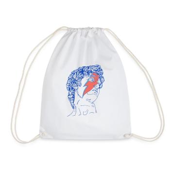 David hand drawing - Drawstring Bag - white - Front