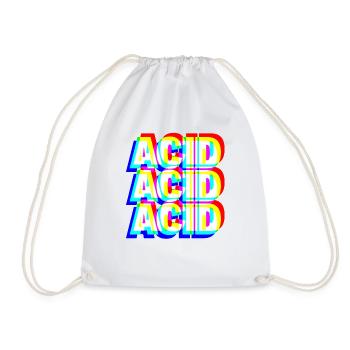 Acid House Techno Raver DJ Festival Party Geschenk - Turnbeutel - Weiß - Vorne