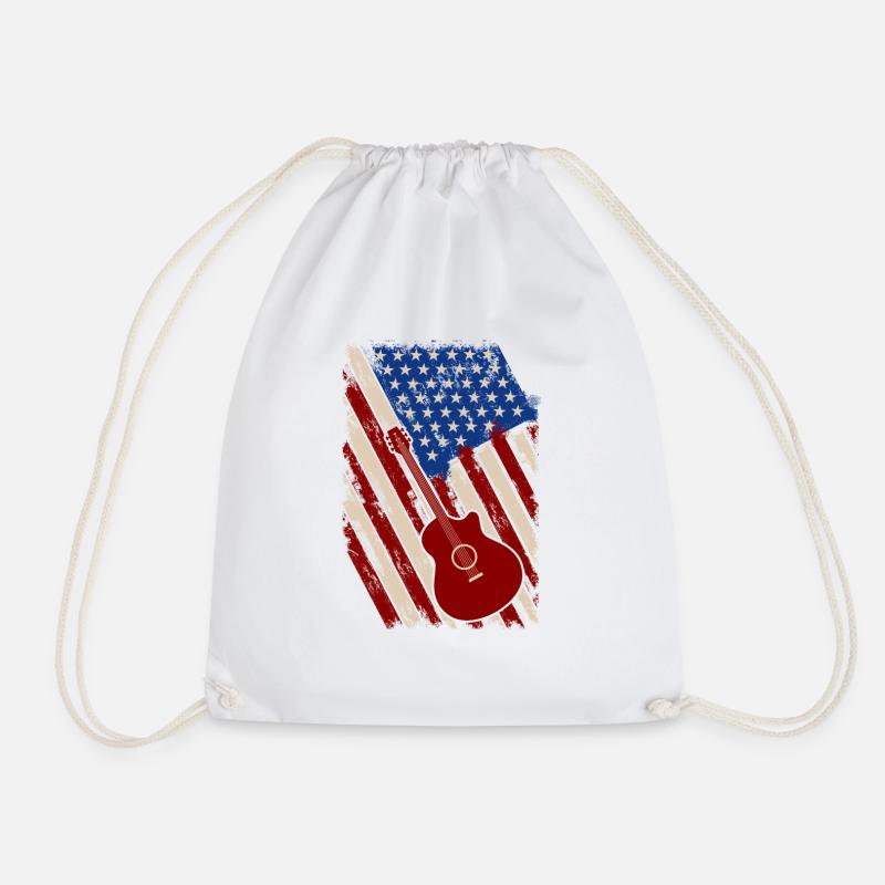 guitar - Drawstring Bag - white