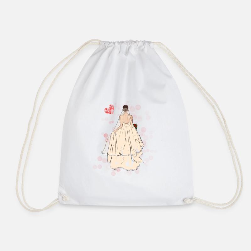 Mariée en robe de mariée avec voile - Sac de sport léger - blanc