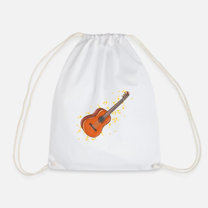 guitar - Drawstring Bag - white