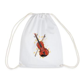 violin - Drawstring Bag - white - Front
