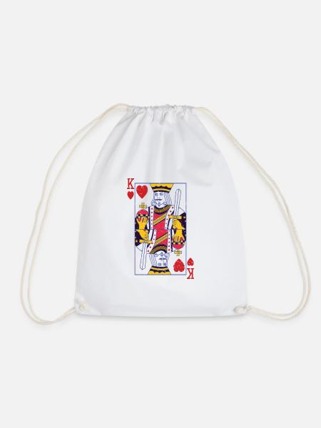 König Karte aus dem Kartenspiel Poker für Paare - Turnbeutel - Weiß