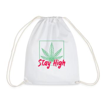 Restez élevé Cannabis THC Smoke Weed - Sac de sport léger - blanc - Devant