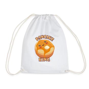 Kawaii Pancake King Pancake King Breakfast - Drawstring Bag - white - Front