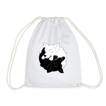 Ying & Yang Dogs Asia Love Meditation Gift - Drawstring Bag - white - Front