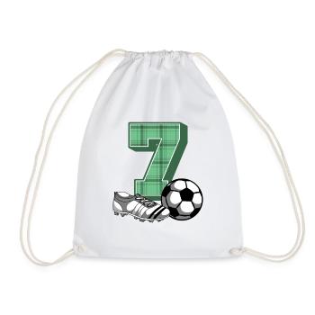 7. Geburtstag Fussball Jungen 7 Jahre Fussballer - Turnbeutel - Weiß - Vorne