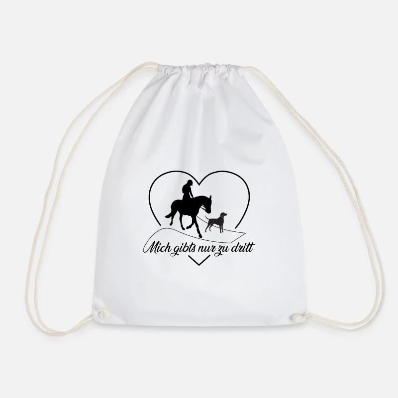 Hund & Pferd Tierliebe Damen/Mädchen Geschenkidee - Turnbeutel - Weiß