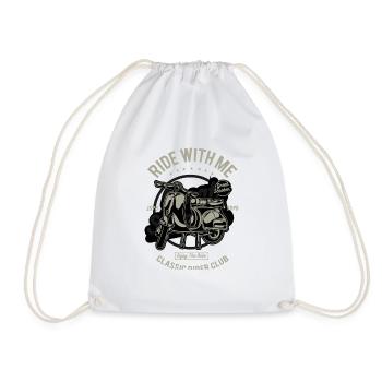 Scooters, ride with me - Awesome scooter rider Gif - Drawstring Bag - white - Front
