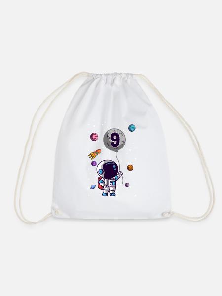 Astronaut 9. Geburtstag Weltraum 9 Jahre Geschenk - Turnbeutel - Weiß