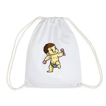 Bébé fitnesss haltère mignon - Sac de sport léger - blanc - Devant