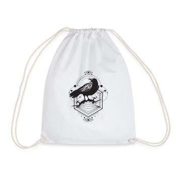 Raven spirit animal - Drawstring Bag - white - Front