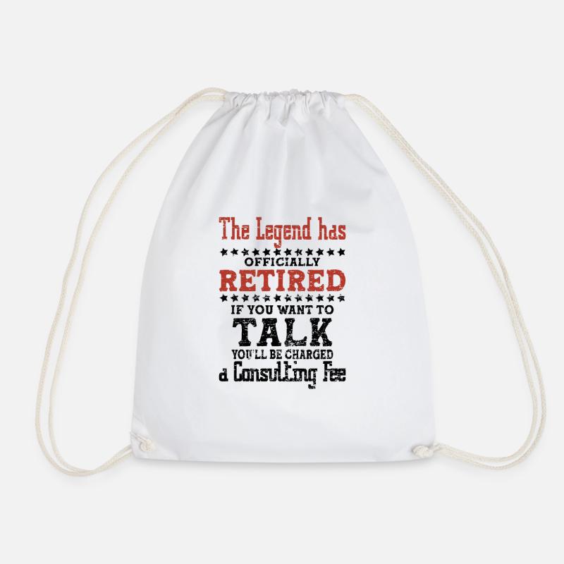Funny Retirement gifts for Pensioner & Retired - Drawstring Bag - white