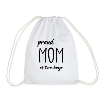 Proud mom of 2 boys - Drawstring Bag - white - Front