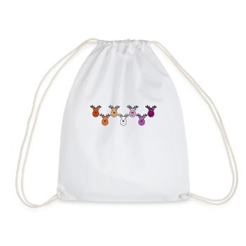 Festive lesbian reindeer for Christmas - Drawstring Bag - white - Front