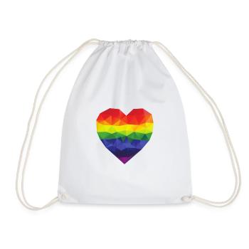 coeur arc en ciel - Sac de sport léger - blanc - Devant