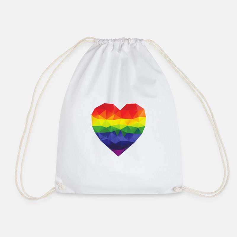 regenbogen herz - Turnbeutel - Weiß