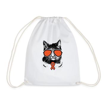 Sensibilisation au ruban orange chat Vintage - Sac de sport léger - blanc - Devant