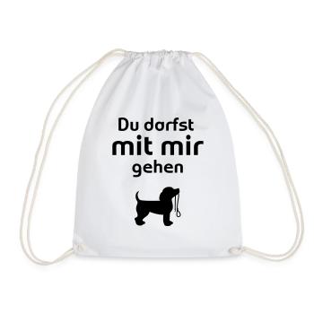 Hund gassi gehen Du darfst - Turnbeutel - Weiß - Vorne