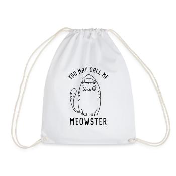 Meowster | Master Graduation Gifts for Graduates | - Drawstring Bag - white - Front