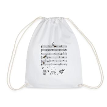 Bee bees music notes instrument beekeeper gift - Drawstring Bag - white - Front