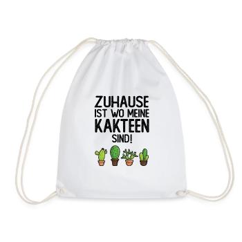 Zuhause ist wo meine Kakteen sind - Turnbeutel - Weiß - Vorne