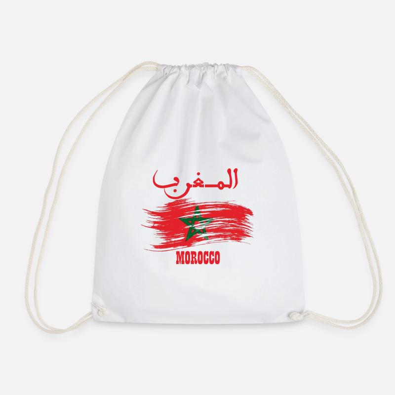 Marokko - Maroc - Flagge - Flagge - Turnbeutel - Weiß