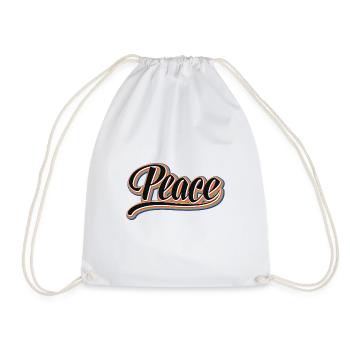 Peace, peace, rainbow, hippie, - Drawstring Bag - white - Front