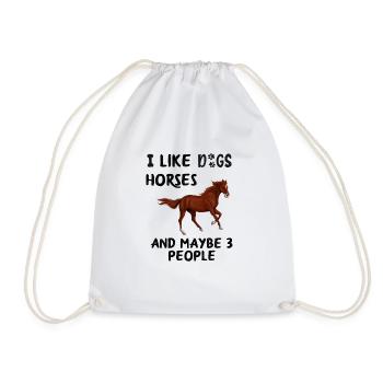 j'aime les chevaux, les chiens et peut-être 3 personnes - Sac de sport léger - blanc - Devant