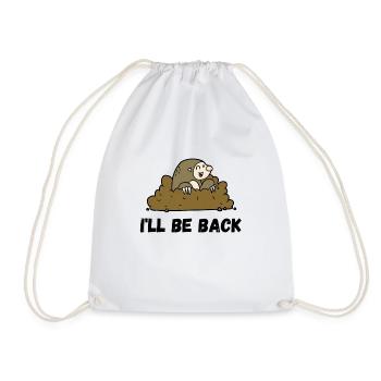 Funny mole in the garden | Mole design - Drawstring Bag - white - Front