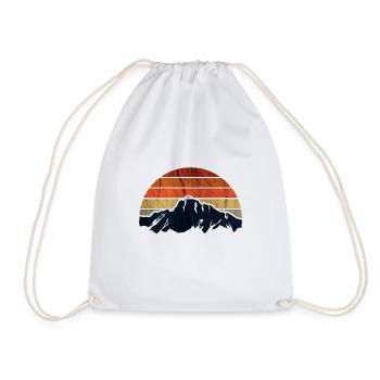 Mountain Retro Vintage Sunset - Drawstring Bag - white - Front
