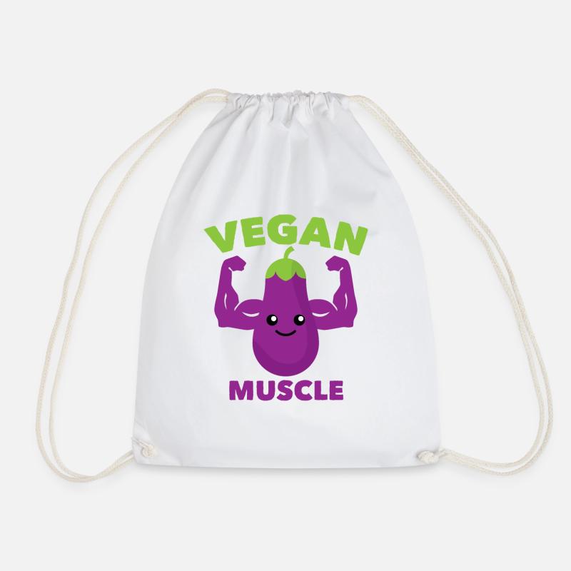 Vegan muscles - Drawstring Bag - white