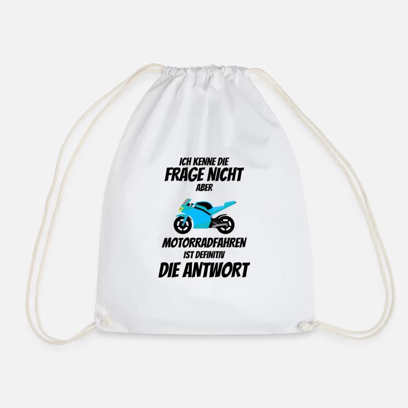 Biker Motorrad Geschenkidee Motorradfahrer Männer - Turnbeutel - Weiß