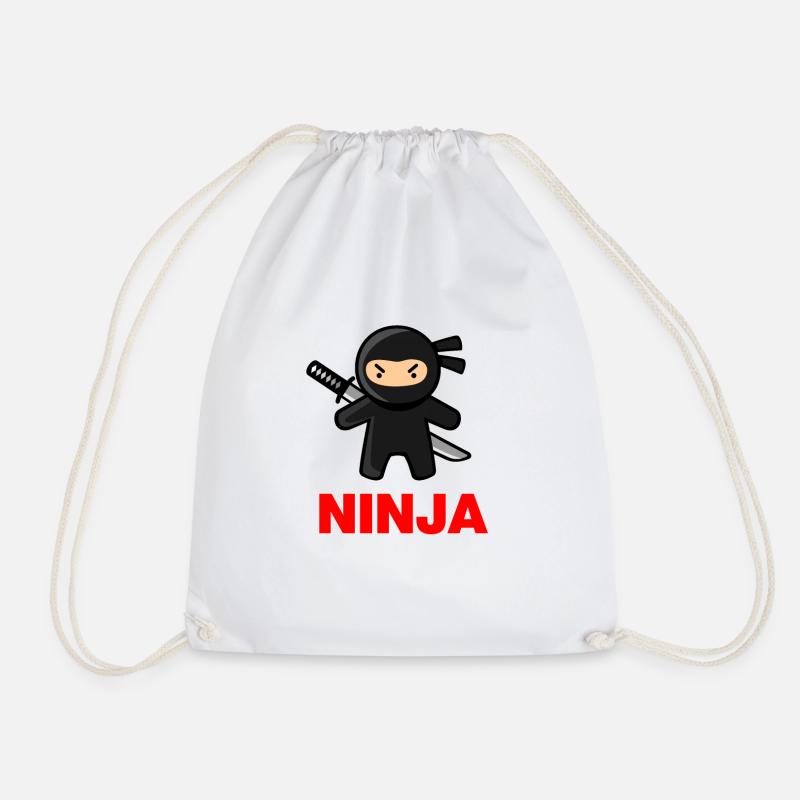 Cute Ninja - Drawstring Bag - white