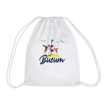 Büsum Nordsee Seebad Leuchtturm Möwe Geschenk - Turnbeutel - Weiß - Vorne