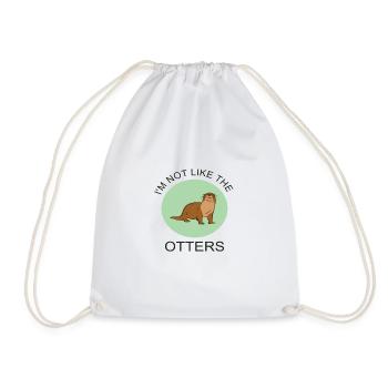 not like the otters - Drawstring Bag - white - Front