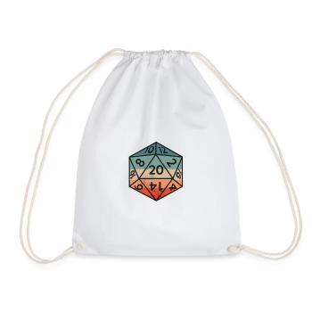 Rolling dice retro vintage RPG tabletop game - Drawstring Bag - white - Front