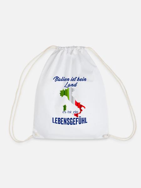 Lebensgefühl Italien, Lieb zu Italien, Urlaub - Turnbeutel - Weiß