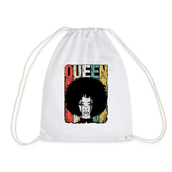 Queen Black Girl Magic Balck Pride African Afro - Drawstring Bag - white - Front