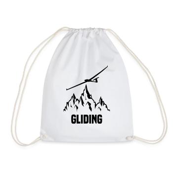 Glider glider pilot soaring - Drawstring Bag - white - Front
