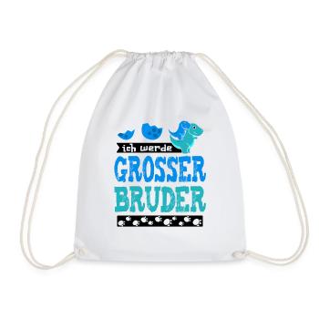 Ich bin bald grosser Bruder - werde großer Bruder - Turnbeutel - Weiß - Vorne